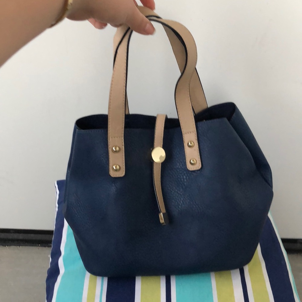 Blue small hobo vegan leather